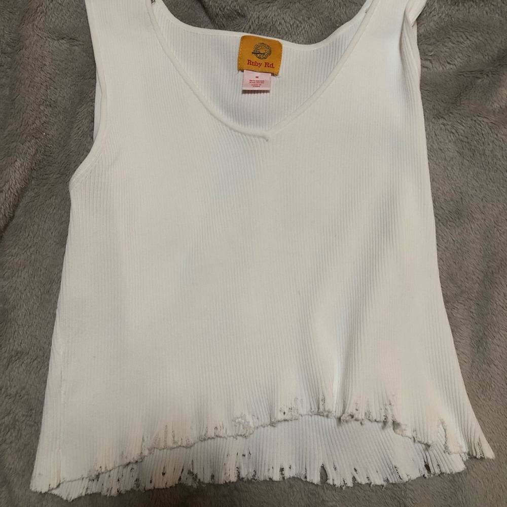 white ribbed crop top